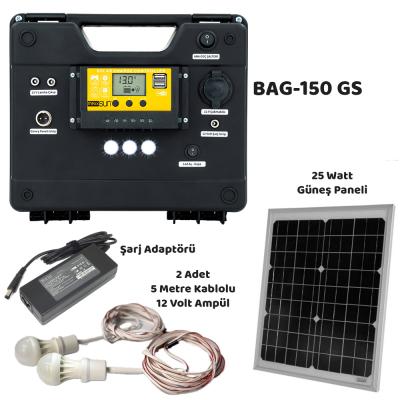 Bag-150GS Güneş Panelli Taşınabilir Solar Güç İstasyonu Siyah