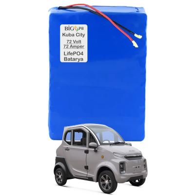 Kuba City Elektrikli Araba Bataryası 72 Volt 72 Amper Smart LiFePO4 Batarya